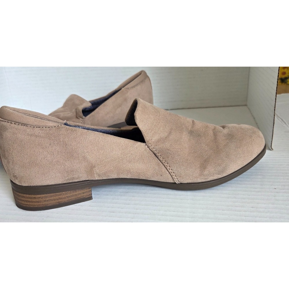 Dr. Scholl's Women Beige Suede Slip on Loafers Low Stacked Block Heel Comfort 9M - Picture 5 of 14